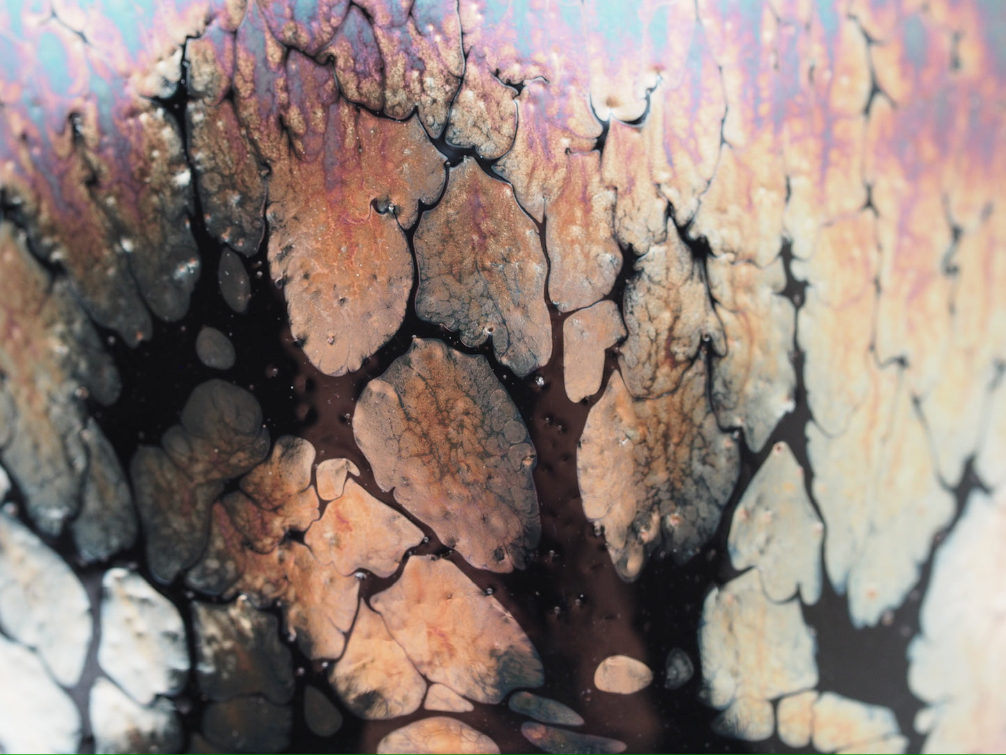 Rose Gold Oil-Droplet Glaze Monk Bowl Shape Cup by FeiXing Studio