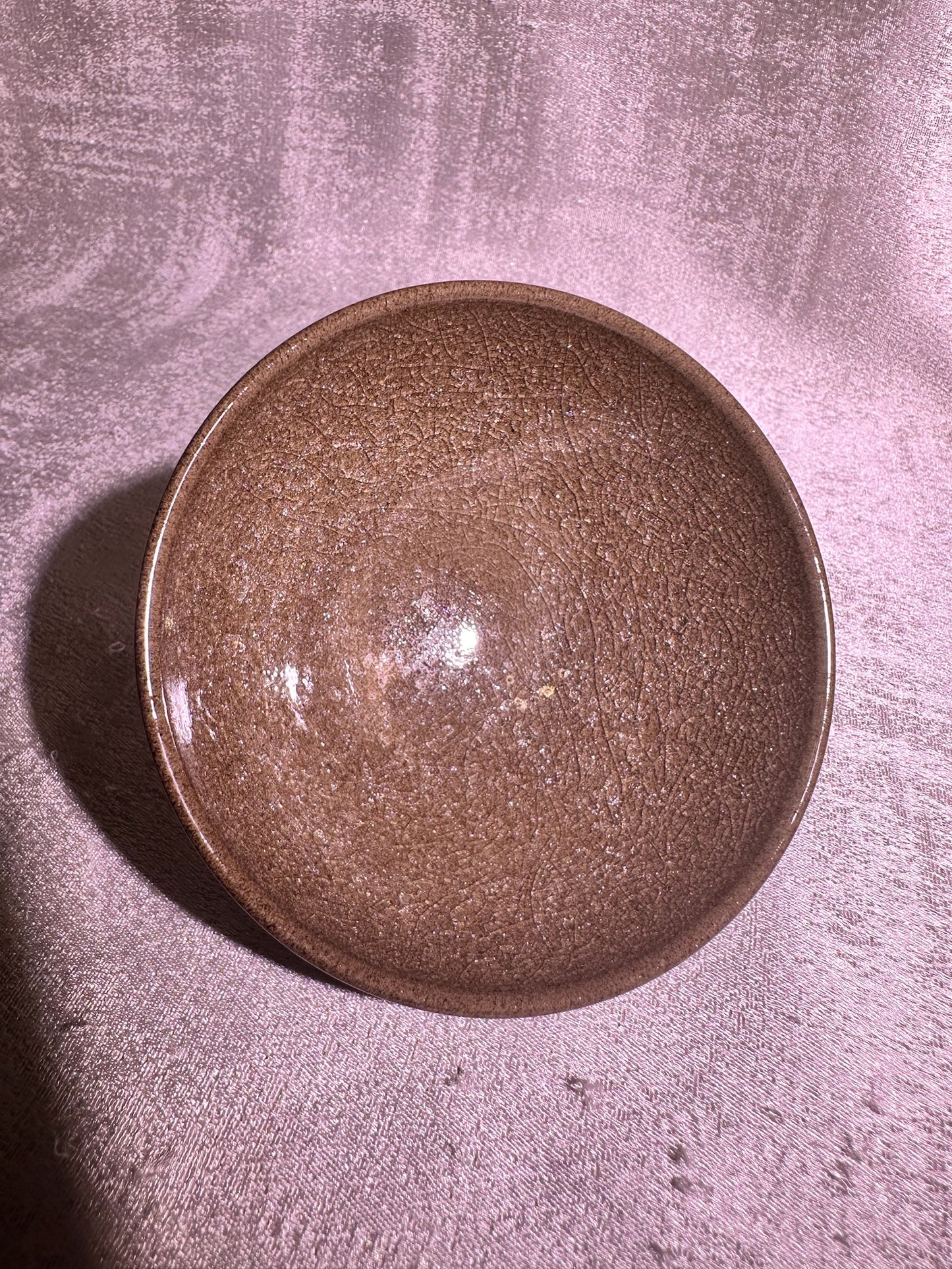 Cup24-Tea foam glaze with ice-like crackles and crab-eye bubble droplets flat mouth shape cup