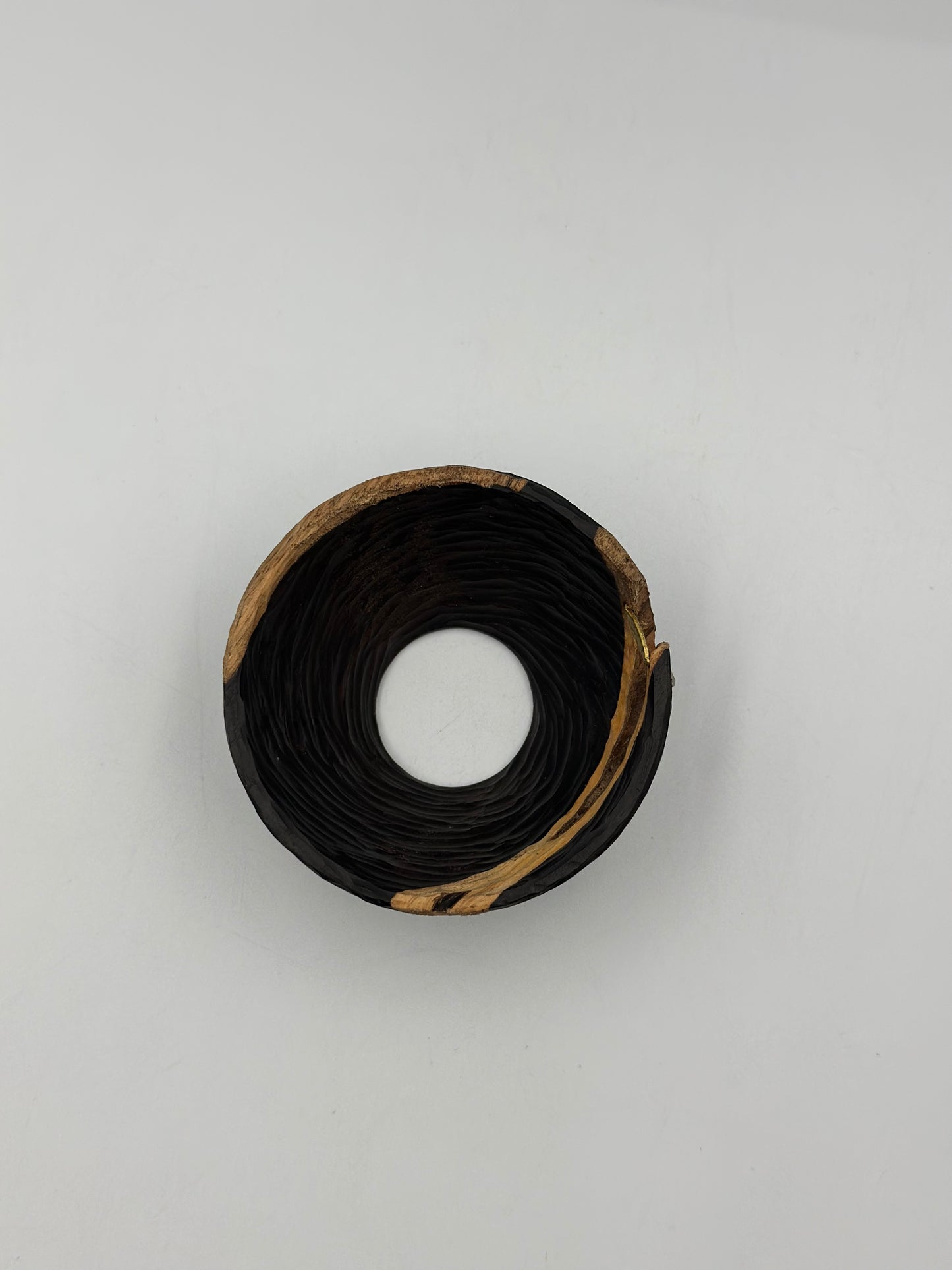 Handcrafted Dual-Tone Zitan Wood Tea Funnel for Small-Mouth Teapots 紫光檀投茶器
