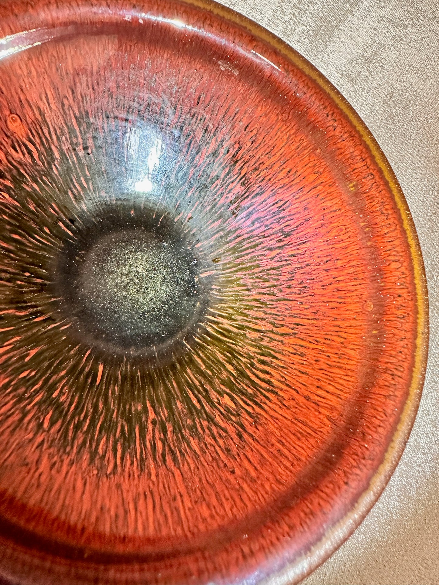 Black glaze ox-blood red hare’s fur pattern official’s hat shape cup, JinChangXing