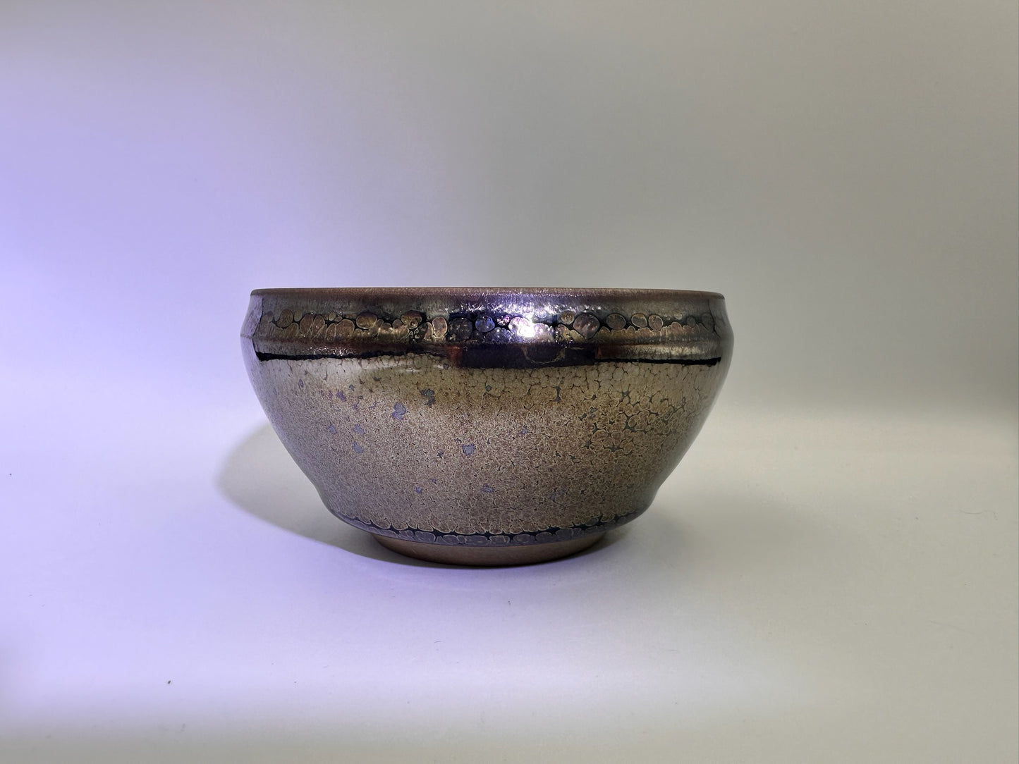 Black glaze mix colored rose gold oil droplet pattern tank shape cup, XuXiaoWei