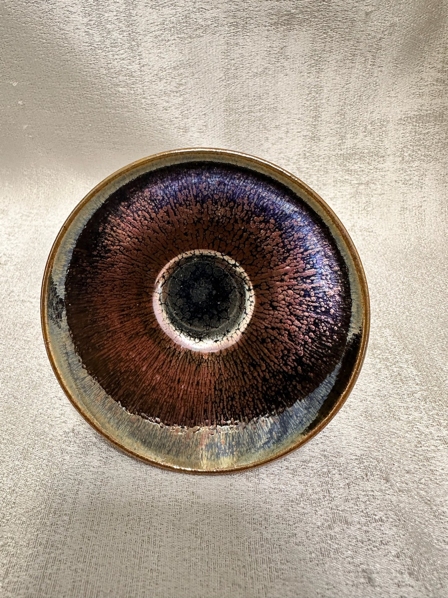 Fully glazed black gold glaze rose gold oil droplet pattern straw hat shape (douli) shape cup