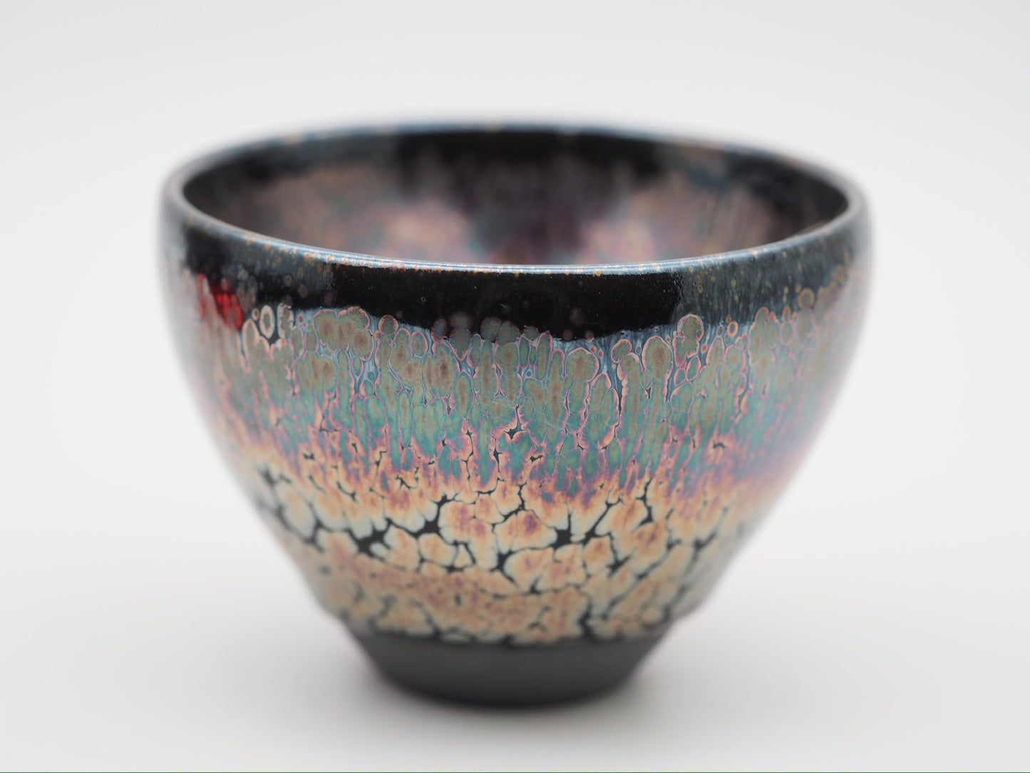Rose Gold Oil-Droplet Glaze Monk Bowl Shape Cup by FeiXing Studio