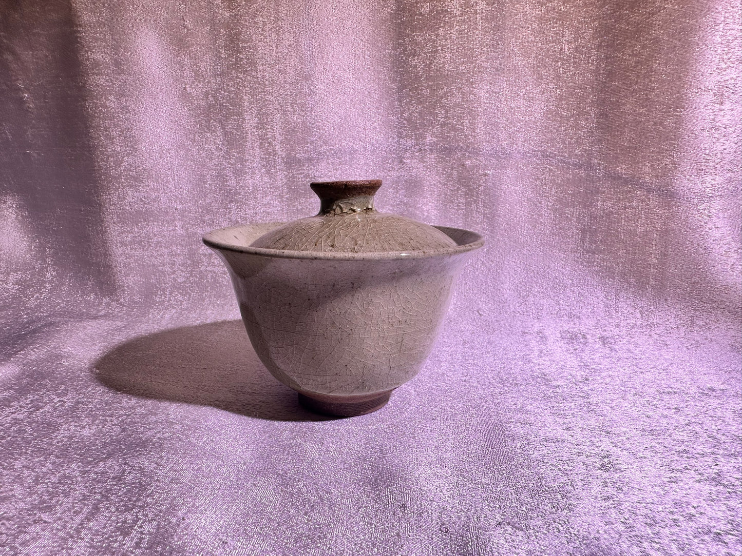 Elegant jade-like glaze 3-piece Gaiwan set, created with aged mud, YangFeiYan