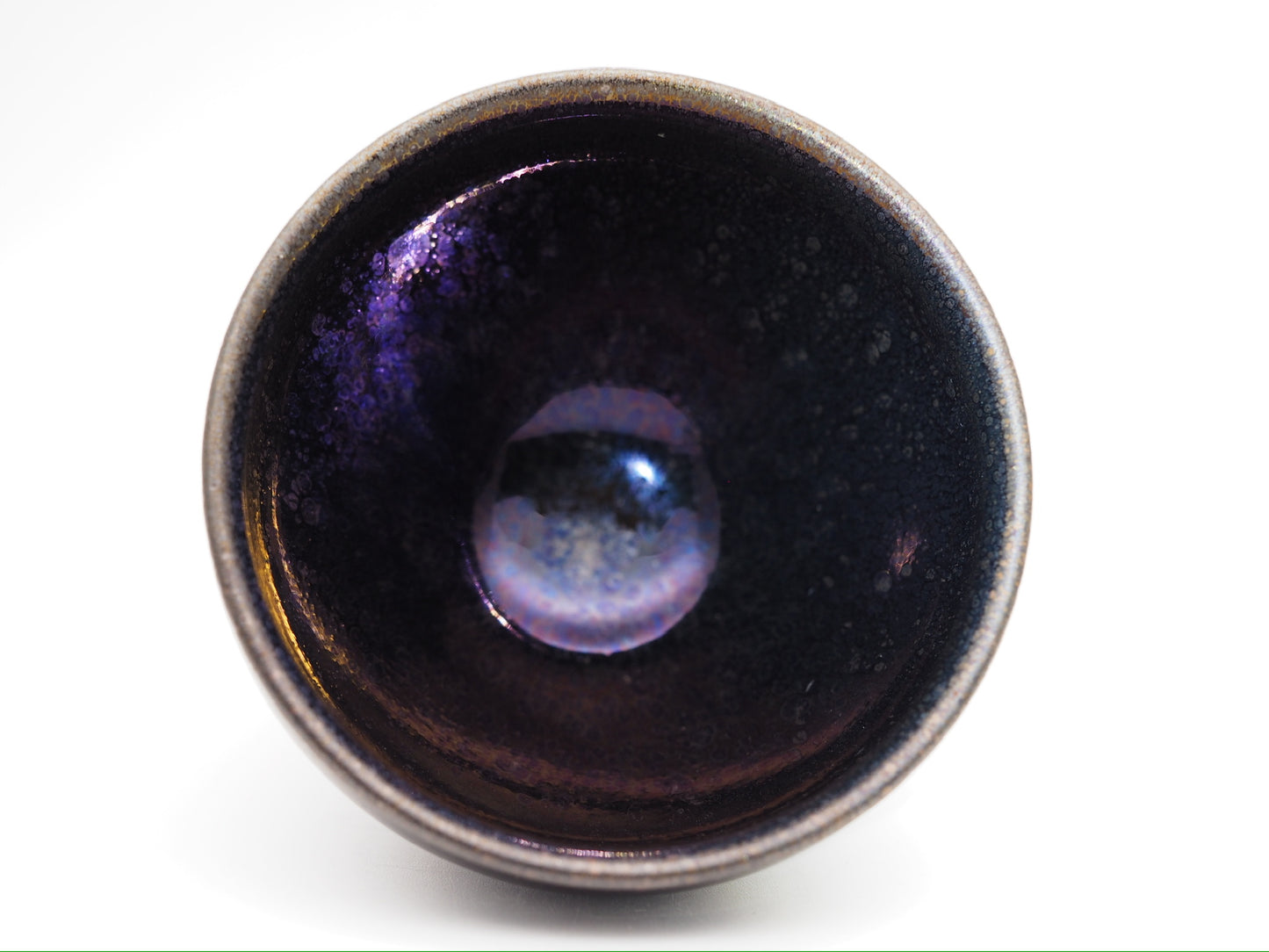 Connoisseur's Choice, Dark Purple Yohen Oil-Droplet Tied Mouth Cup
