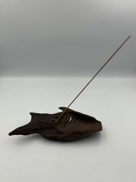 Handcrafted Gold Nanmu Sunken Wood Wabi-Sabi Incense Stick Holder 金絲楠陰沈木香插