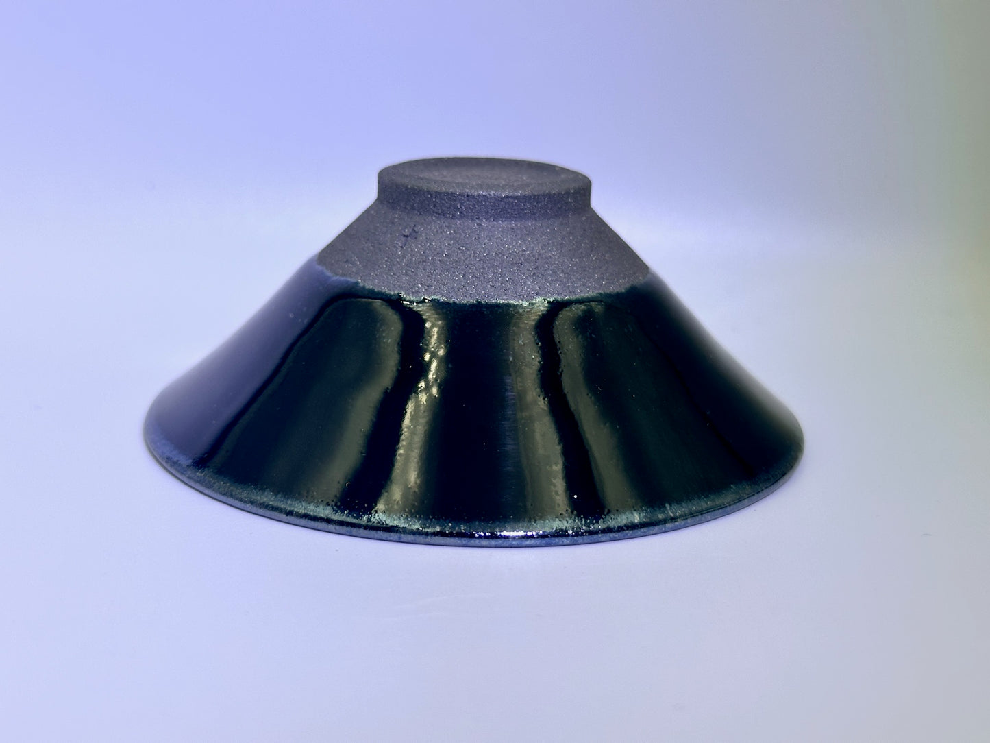 Reserved Cup11-Black golden glaze golden sand pattern spiral shape inside open mouth shape cup