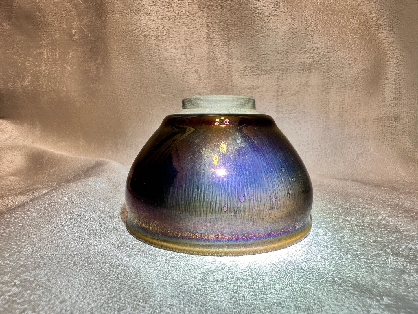 Black glaze iridescent color Yohen pattern general’s body shape cup, HuangJie