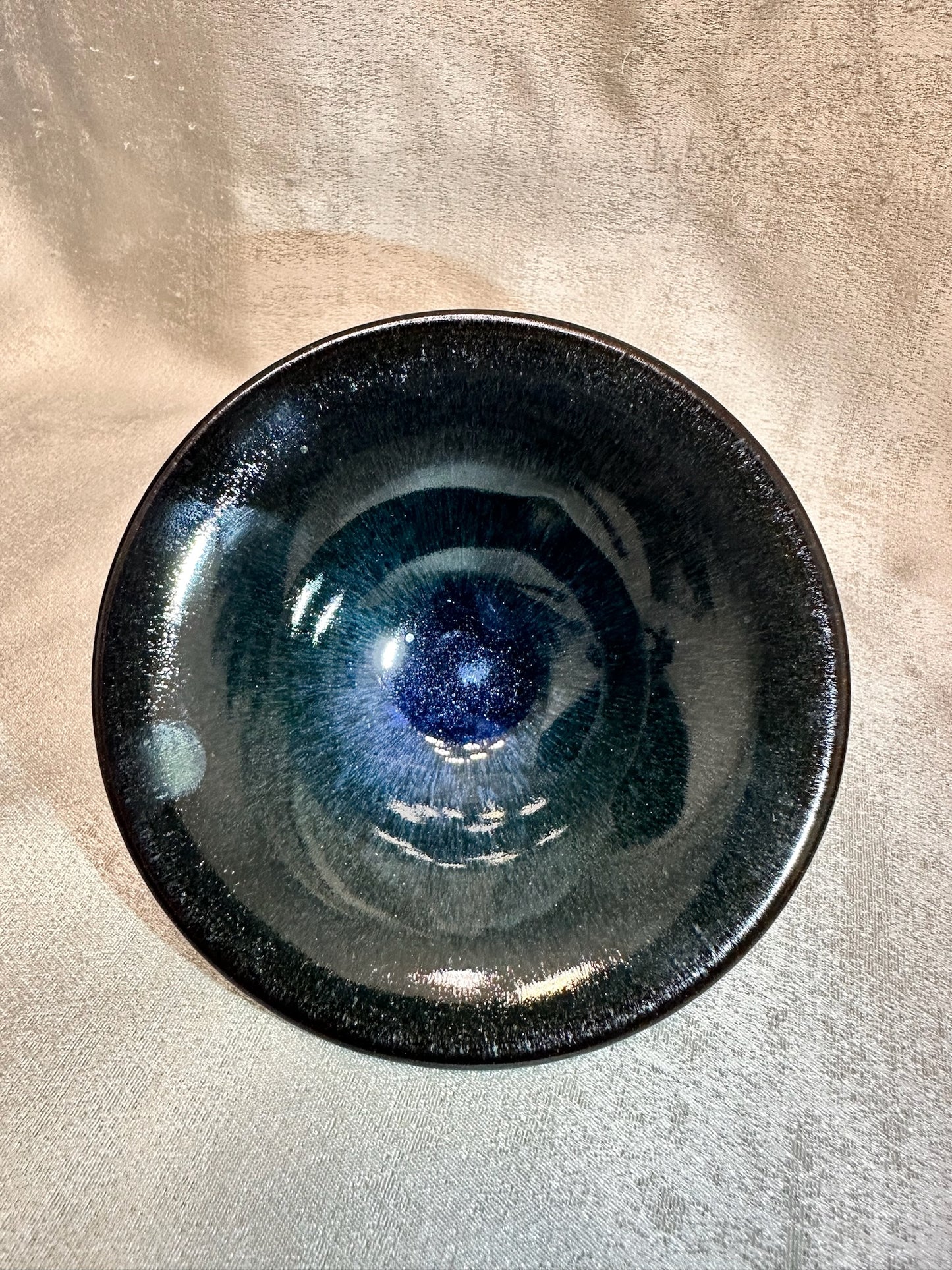 Black wujin glaze blue hare’s fur pattern flared mouth shape, FanChangHua