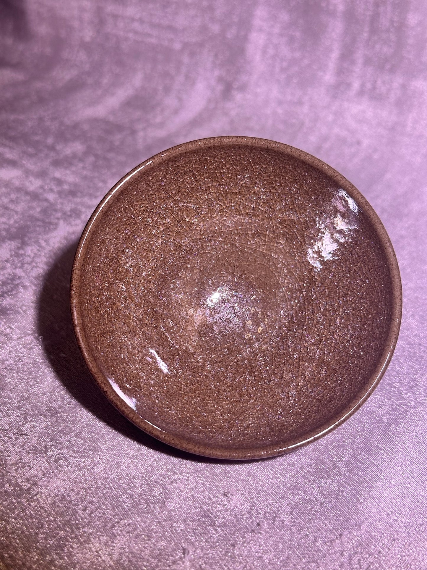 Cup24-Tea foam glaze with ice-like crackles and crab-eye bubble droplets flat mouth shape cup