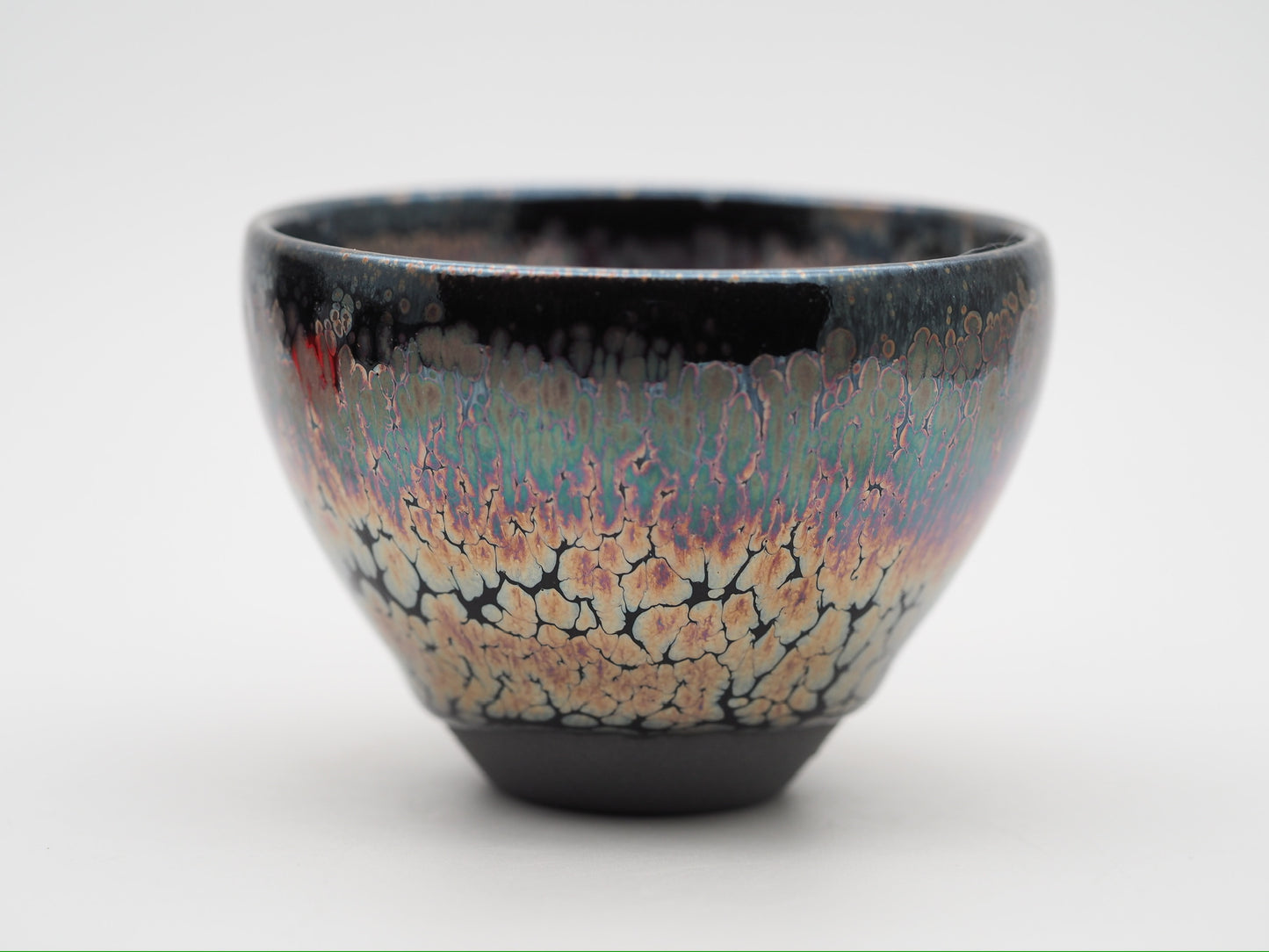 Rose Gold Oil-Droplet Glaze Monk Bowl Shape Cup by FeiXing Studio