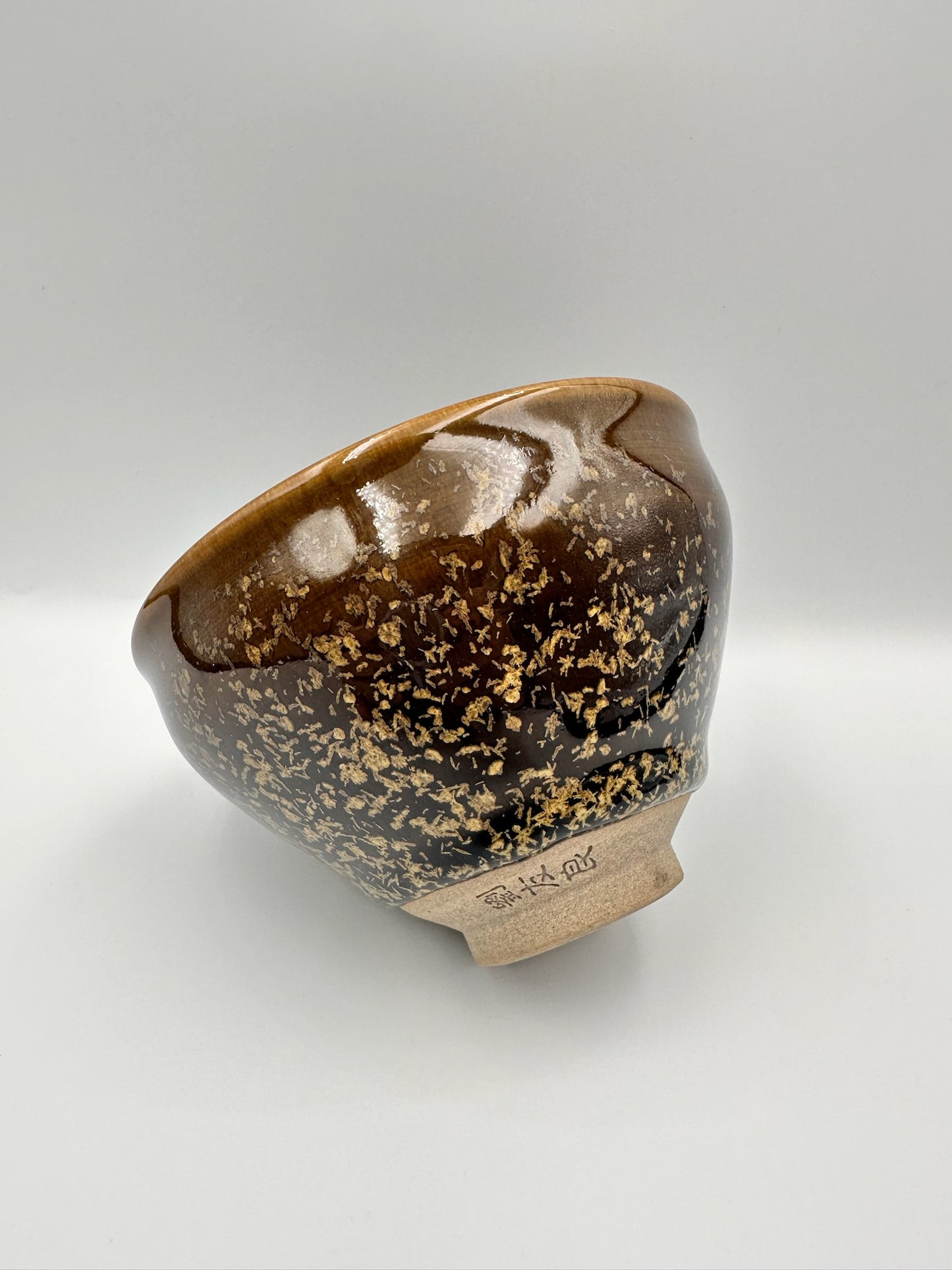 Golden osmanthus, brown glaze osmanthus pattern tied mouth shape cup