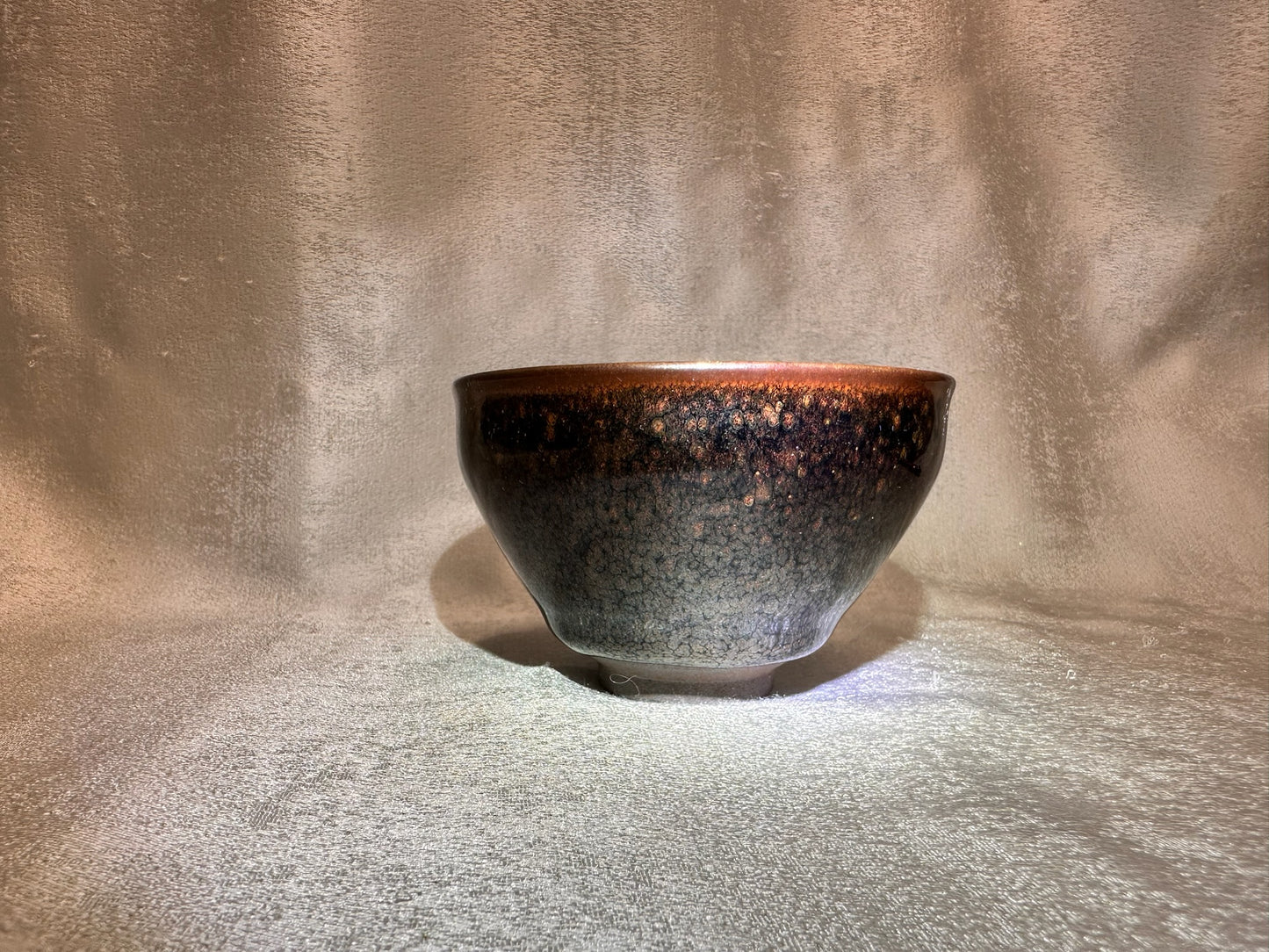 Black glaze golden partridge pattern ox-blood red tied mouth shape, JiPeiFu