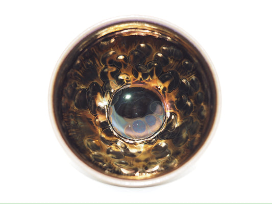 Dark Golden Yohen Glaze Tied Mouth Cup