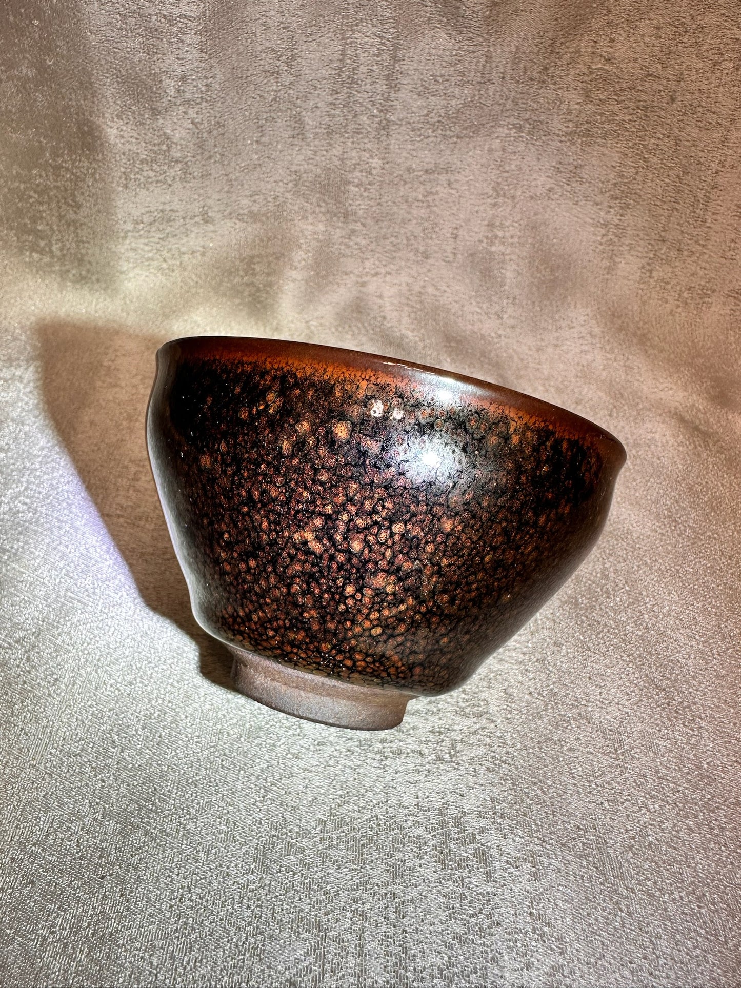 Black glaze golden partridge pattern ox-blood red tied mouth shape, JiPeiFu