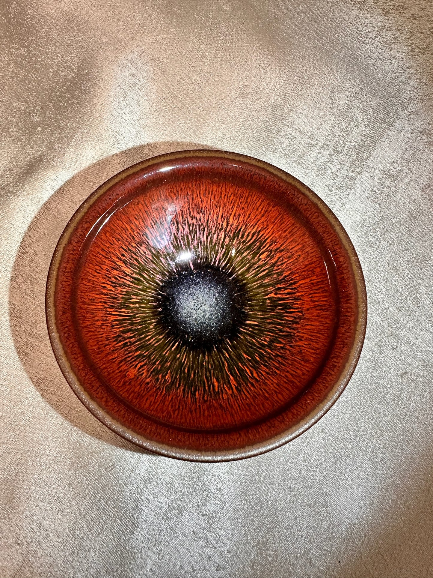 Black glaze ox-blood red hare’s fur pattern official’s hat shape cup, JinChangXing