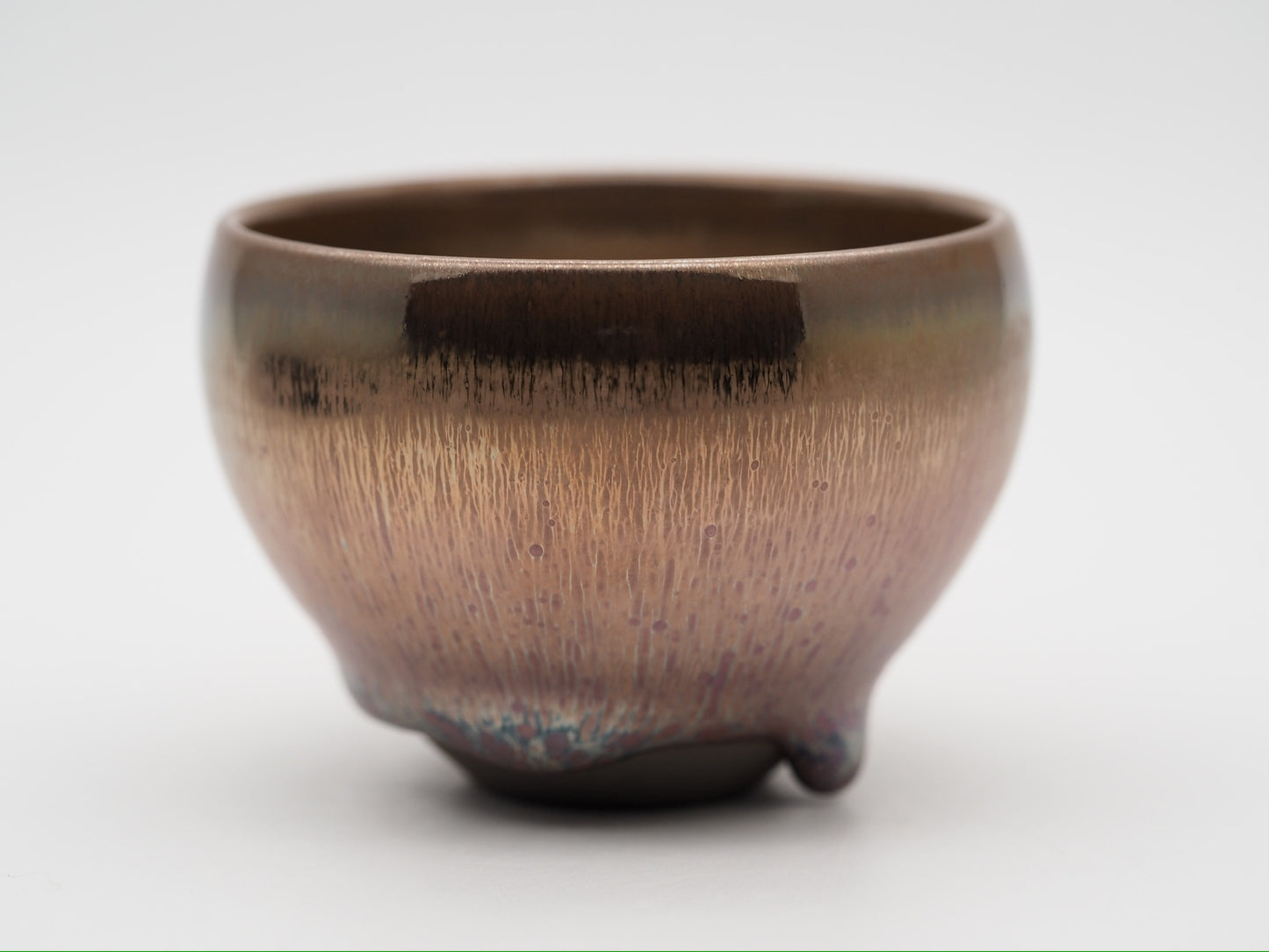 Rose Gold Hare's Fur Glaze Monk Bowl Shape Jianzhan Cup