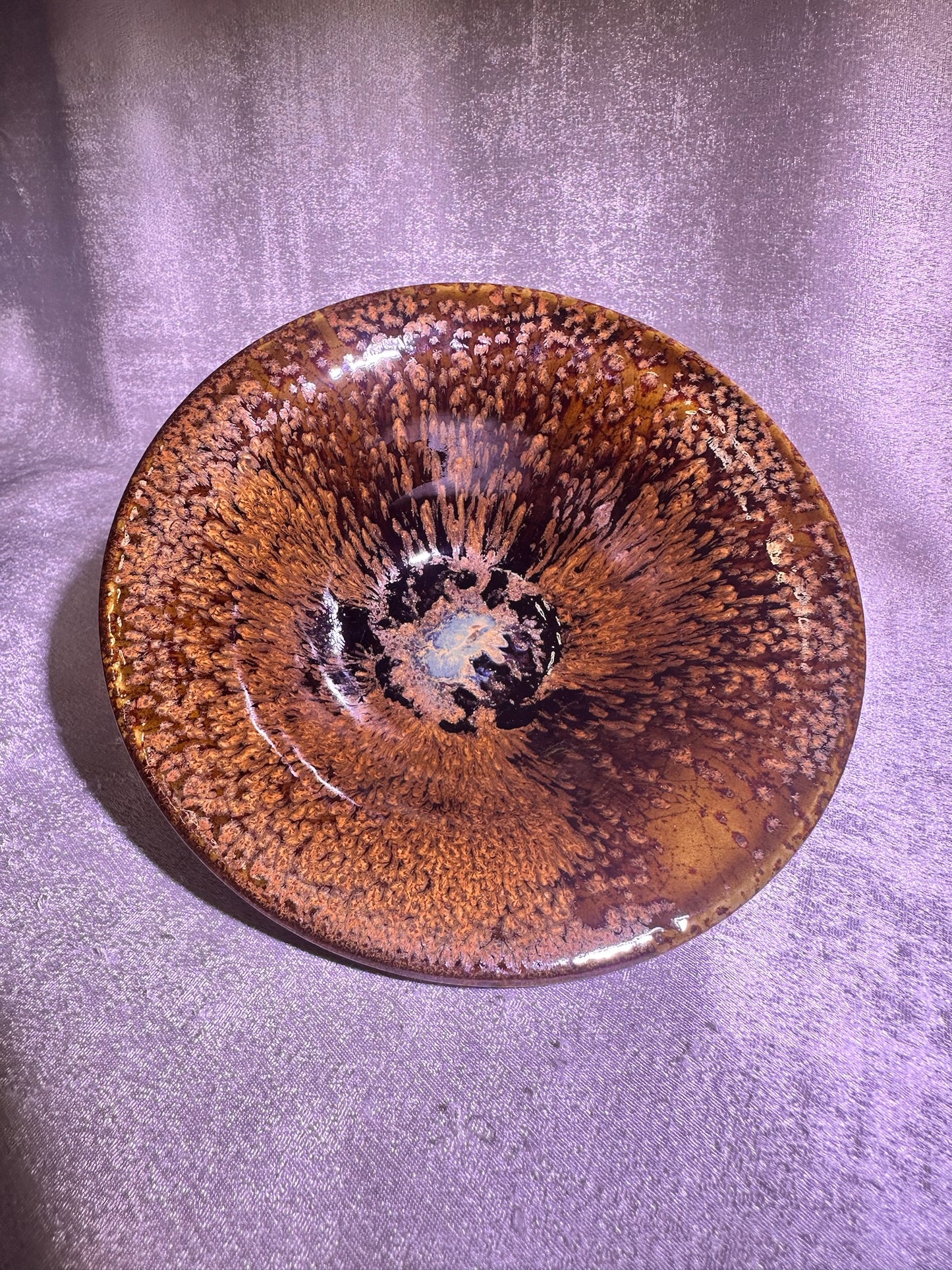 160mm*58mm Brown ox-blood red glaze yellow hare’s fur pattern flared mouth large vessel, home decoration, YangFeiYan