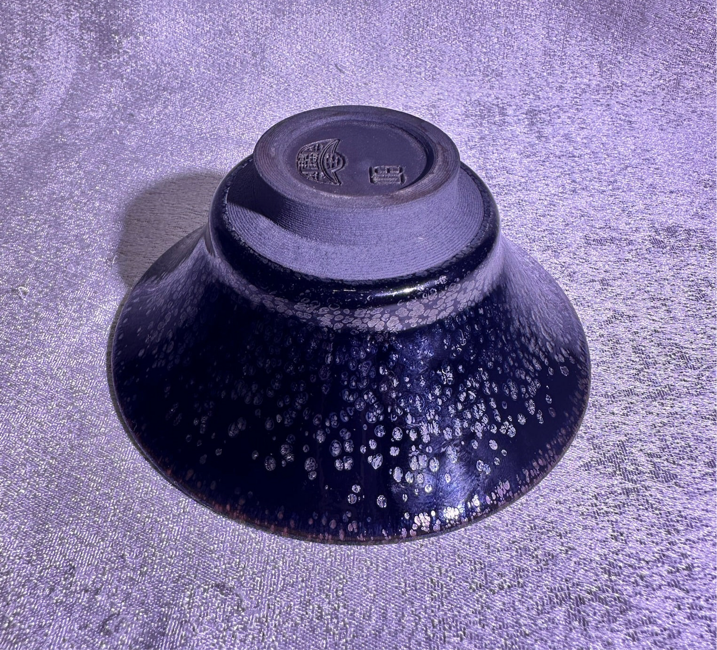 Cup23-Black gold glaze oil droplet pattern copper rim flared mouth shape cup home decoration by YeShiMing