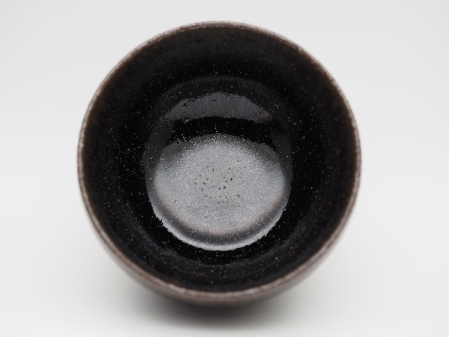 Black bronze oil droplet glaze rough clay monk bowl shape cup, DingGuiYun