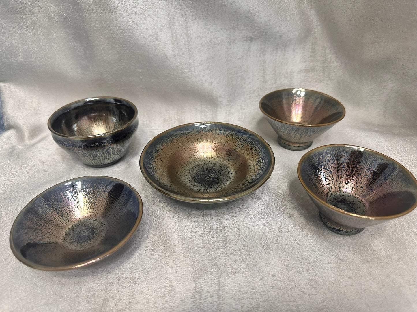 Fully glazed black gold glaze golden oil droplet pattern oil lamp shape cup
