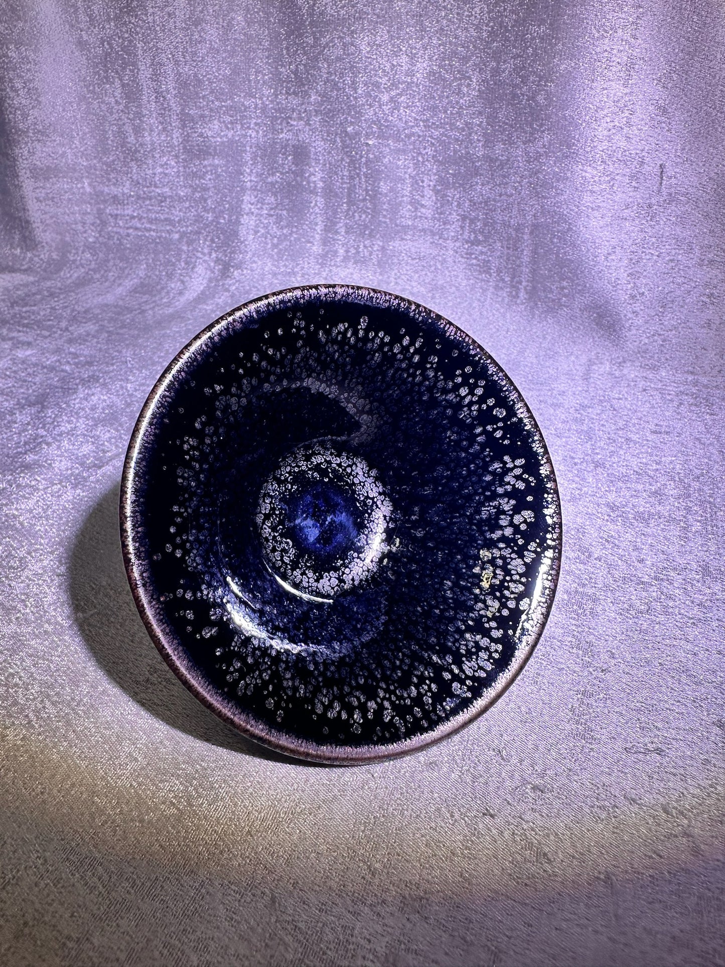 Cup23-Black gold glaze oil droplet pattern copper rim flared mouth shape cup home decoration by YeShiMing
