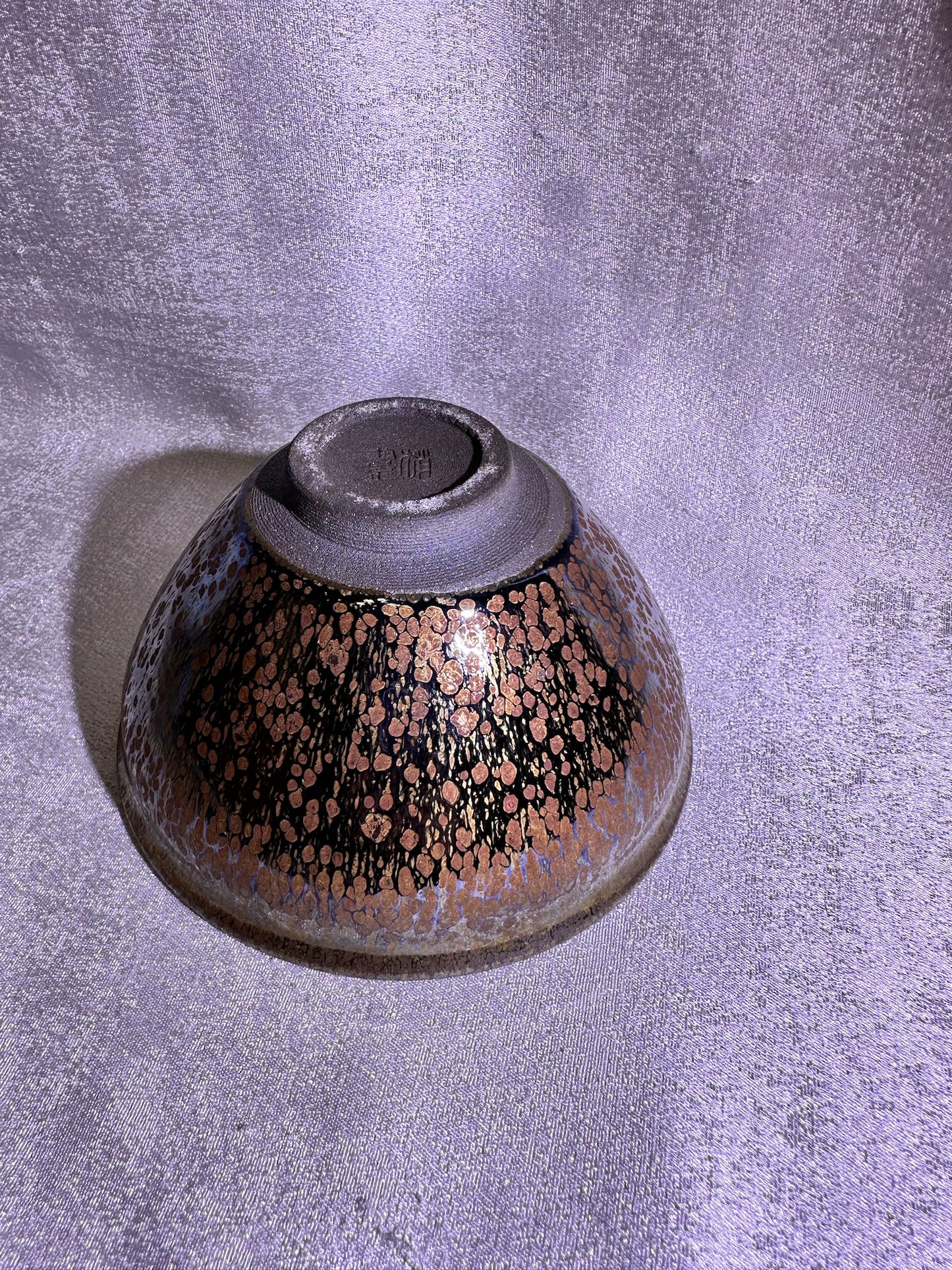 Cup6-Mirror-like silver glaze orange yellow golden oil droplets and hare’s fur pattern Diancha tea whisking bowl