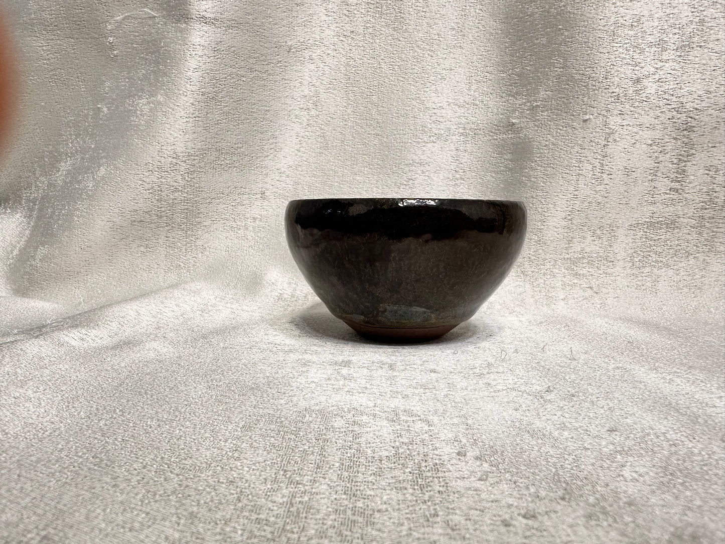Black ox-blood red glaze orange yellow hare’s fur ‘Bohdi’ pattern monk bowl shape by GuPanHong