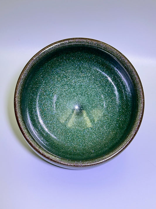 Green jade-like glaze metallic silver sands pattern general’s body shape tea cup