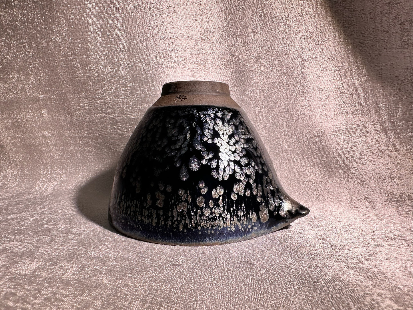 National Treasure Peony, black glaze silver oil droplet peony pattern sharing cup