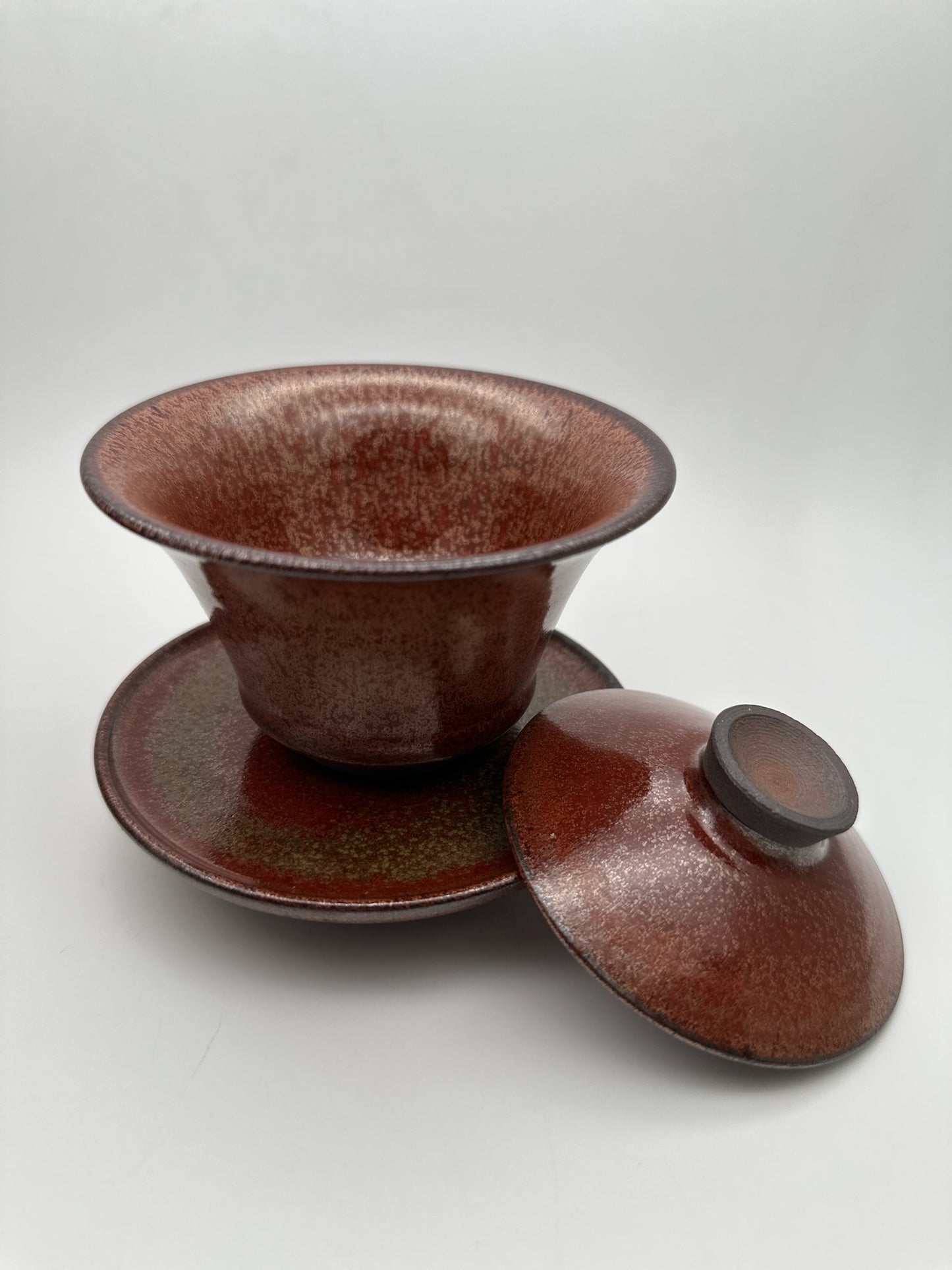 Red Plum Glaze Gaiwan, Saucer and Sharing Pot Set