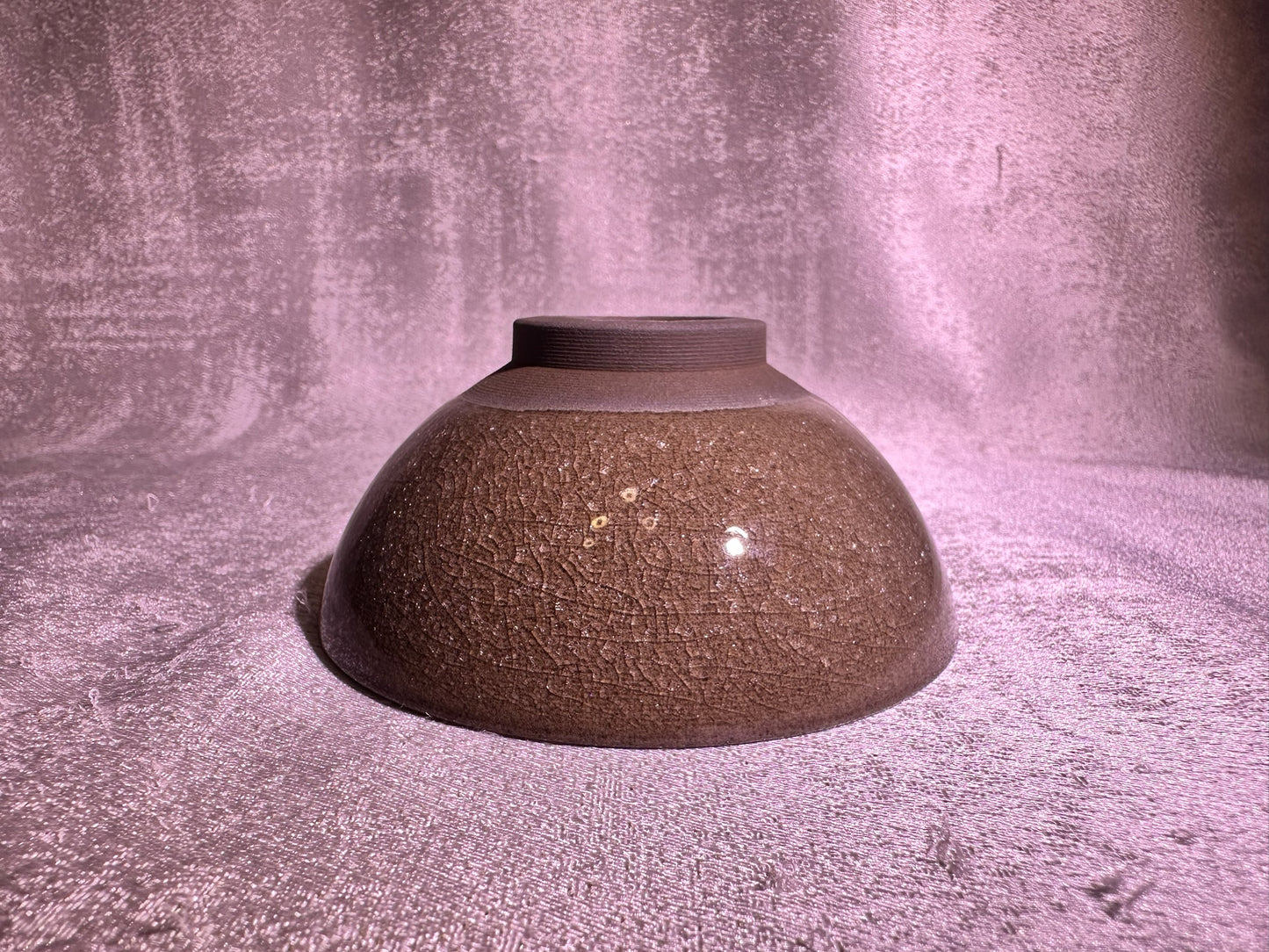 Cup24-Tea foam glaze with ice-like crackles and crab-eye bubble droplets flat mouth shape cup