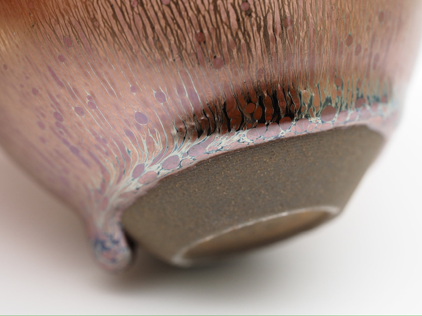 Rose Gold Hare's Fur Glaze Monk Bowl Shape Jianzhan Cup