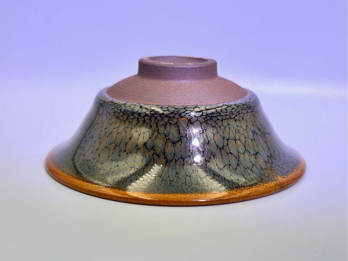 Black gold glaze green partridge oil droplet pattern with golden rim flared mouth shape cup