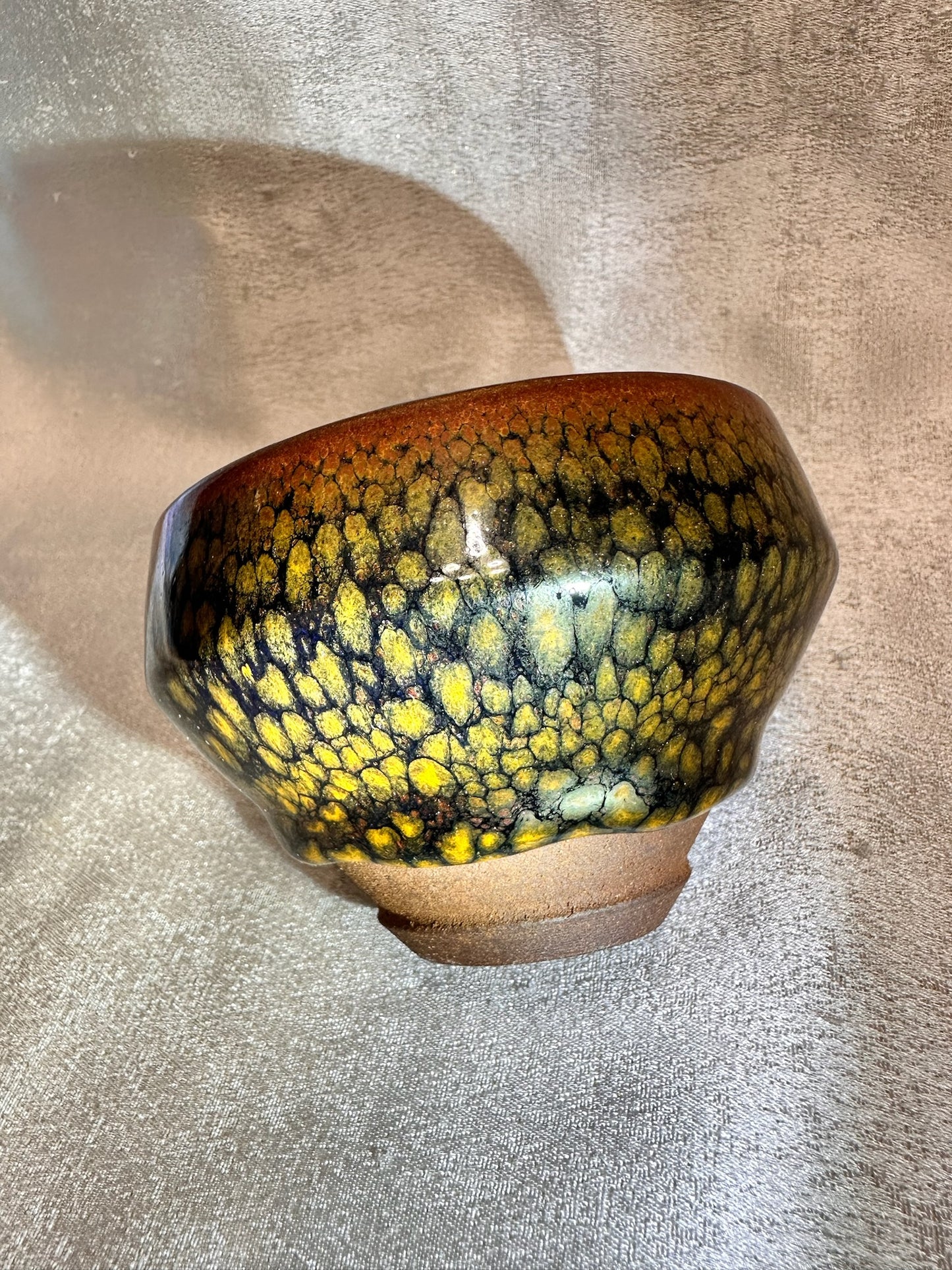 Black glaze golden partridge feather pattern ox-blood red emperor style cup, JiPeiJu