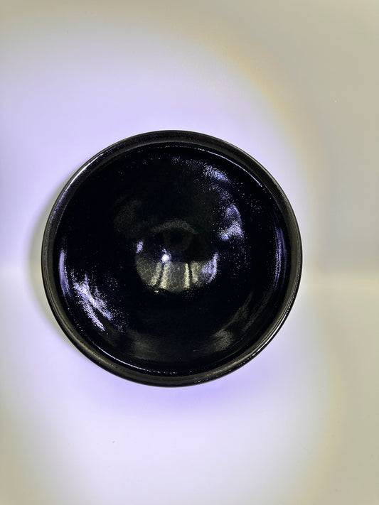 133mm*80mm Black glaze silver dragon scale pattern with hand-painting 3 dragons pattern on exterior diancha tea-whisking bowl