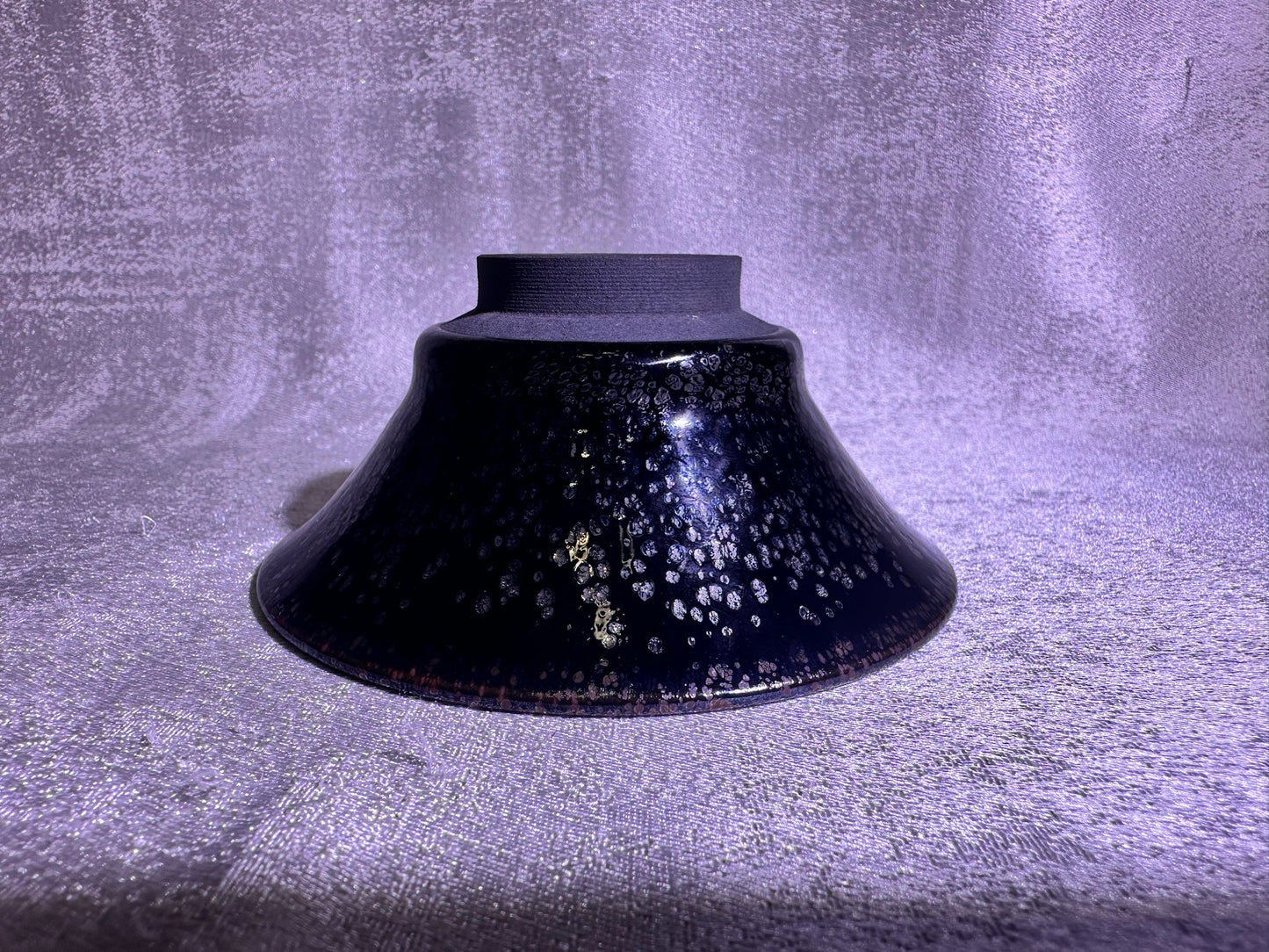 Cup23-Black gold glaze oil droplet pattern copper rim flared mouth shape cup home decoration by YeShiMing