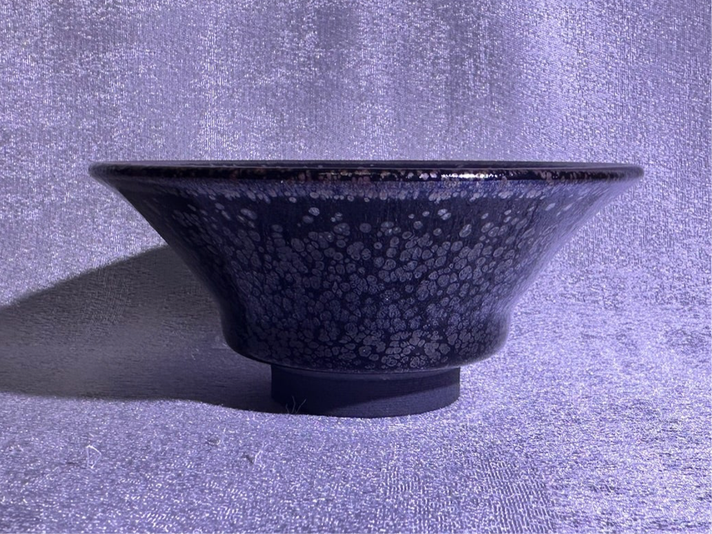Cup23-Black gold glaze oil droplet pattern copper rim flared mouth shape cup home decoration by YeShiMing