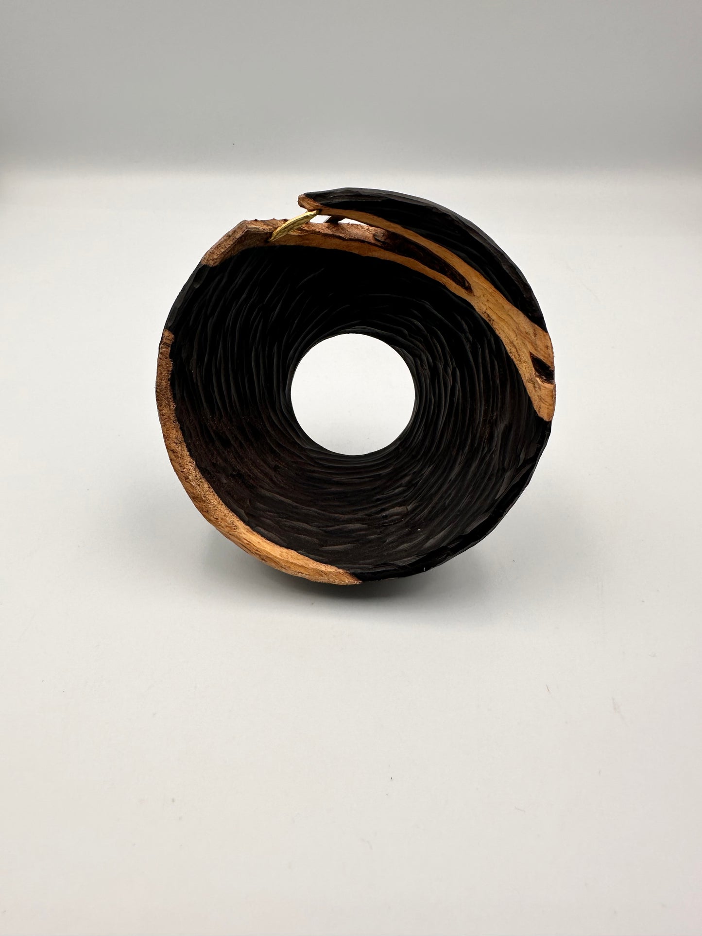 Handcrafted Dual-Tone Zitan Wood Tea Funnel for Small-Mouth Teapots 紫光檀投茶器