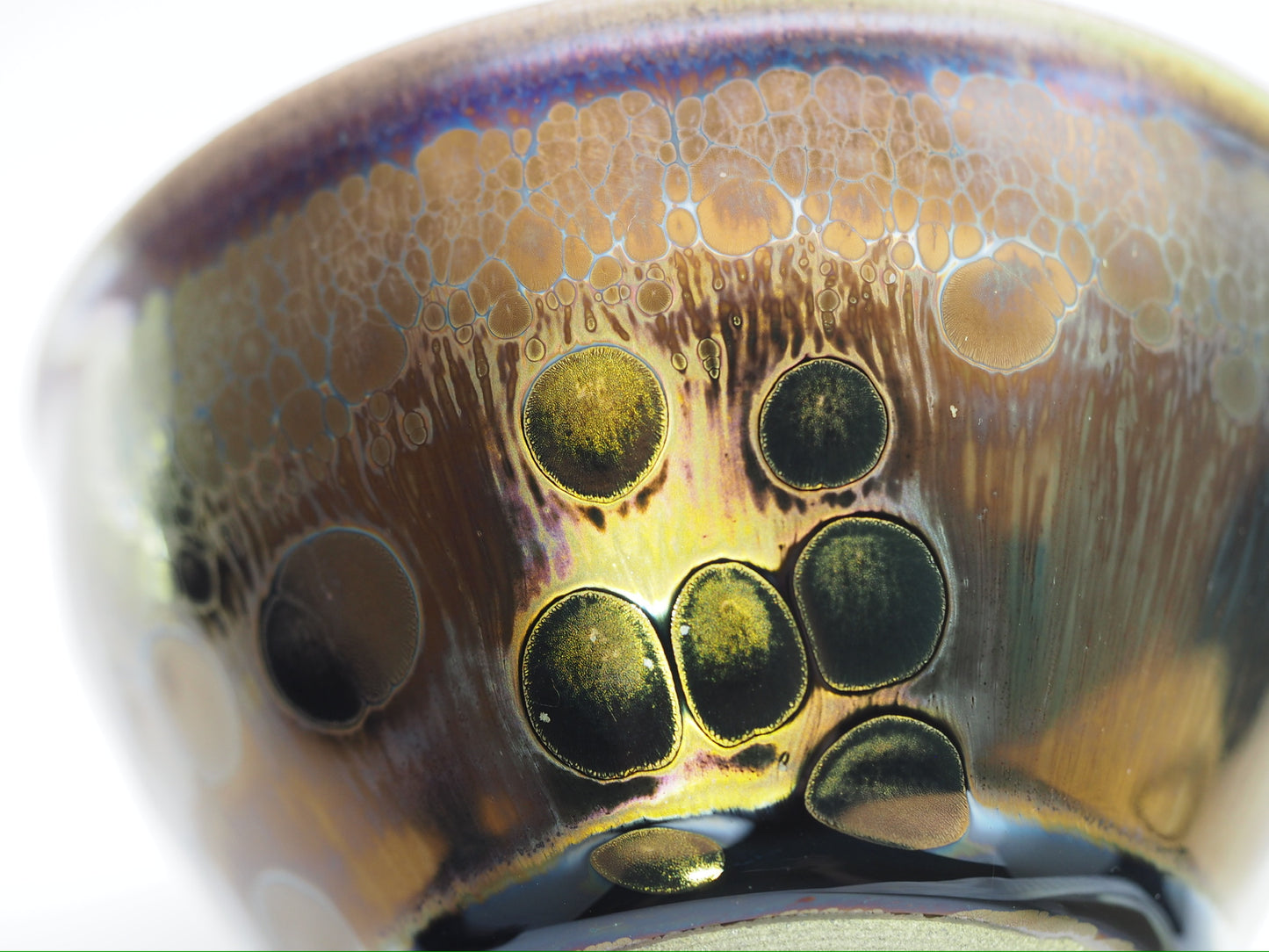 Dark Golden Yohen Glaze Tied Mouth Cup