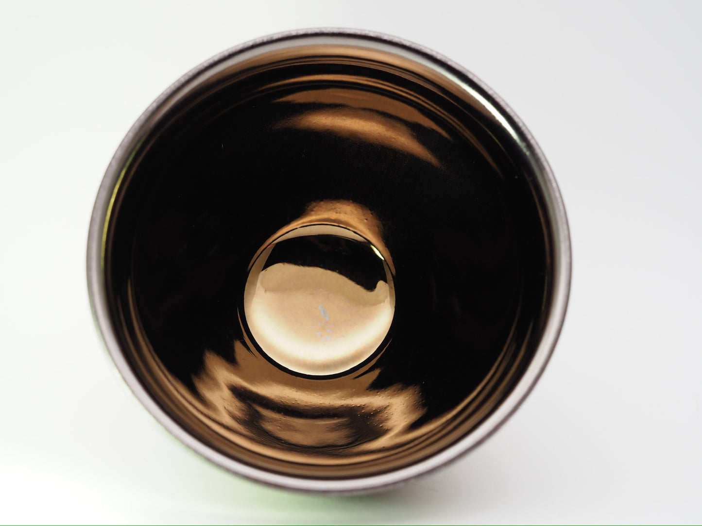 Dark Gold Mirror-like Glaze Tied Mouth Cup