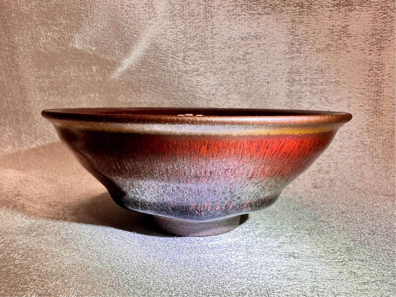 Black glaze ox-blood red hare’s fur pattern official’s hat shape cup, JinChangXing