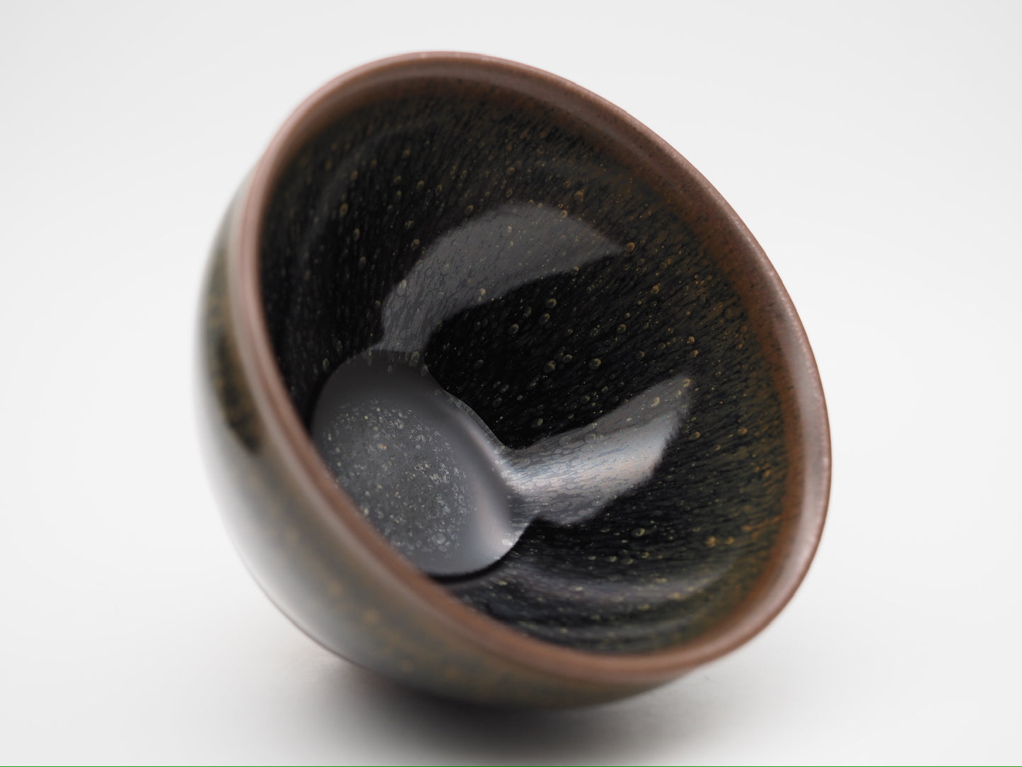 Cup21-Timeless Elegance Hare's Fur and Oil Spot Glaze Tied Mouth Cup by ZoLiangWang