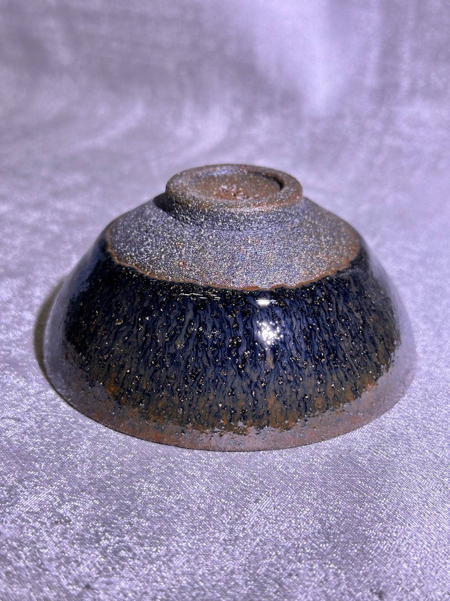Ancient Song dynasty hare’s fur Old rough clay body flat mouth shape cup, ZoYunYuan