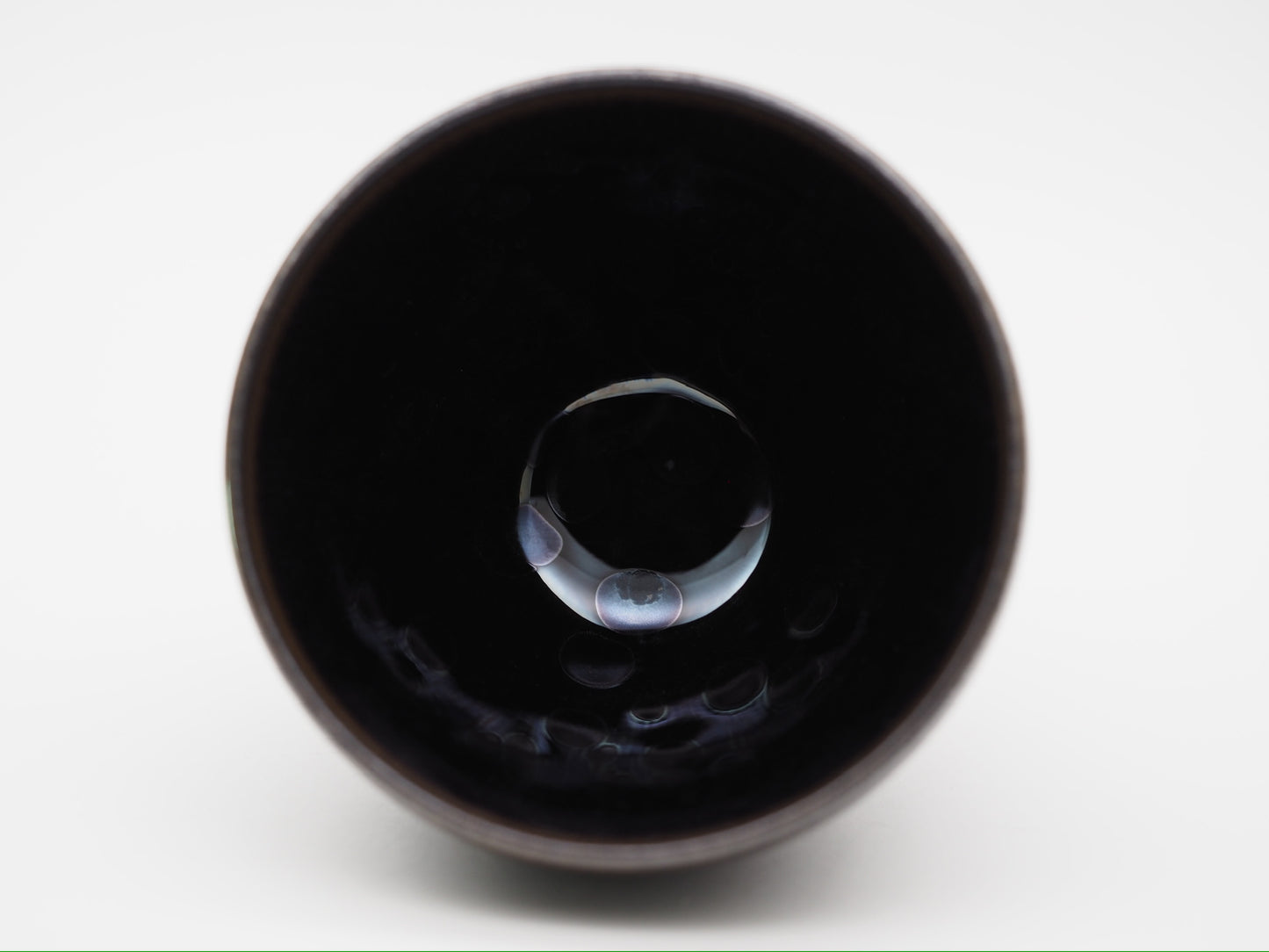 Galaxy-like Dark Purple Yohen Glaze Monk Bowl Shape Cup by FeiXing Studio