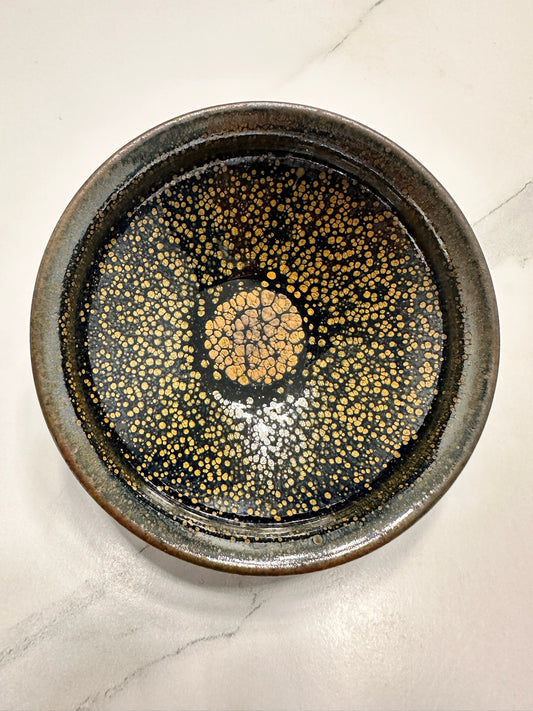 Black glazed green partridge official’s hat shape cup