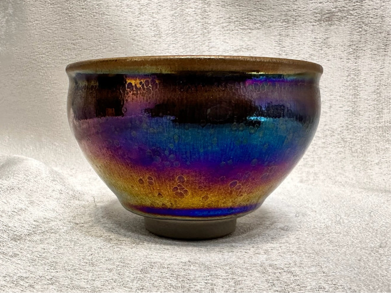 Black glaze iridescent color Yohen pattern general’s body shape cup, HuangJie