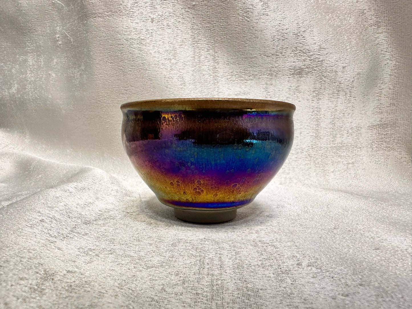 Black glaze iridescent color Yohen pattern general’s body shape cup, HuangJie