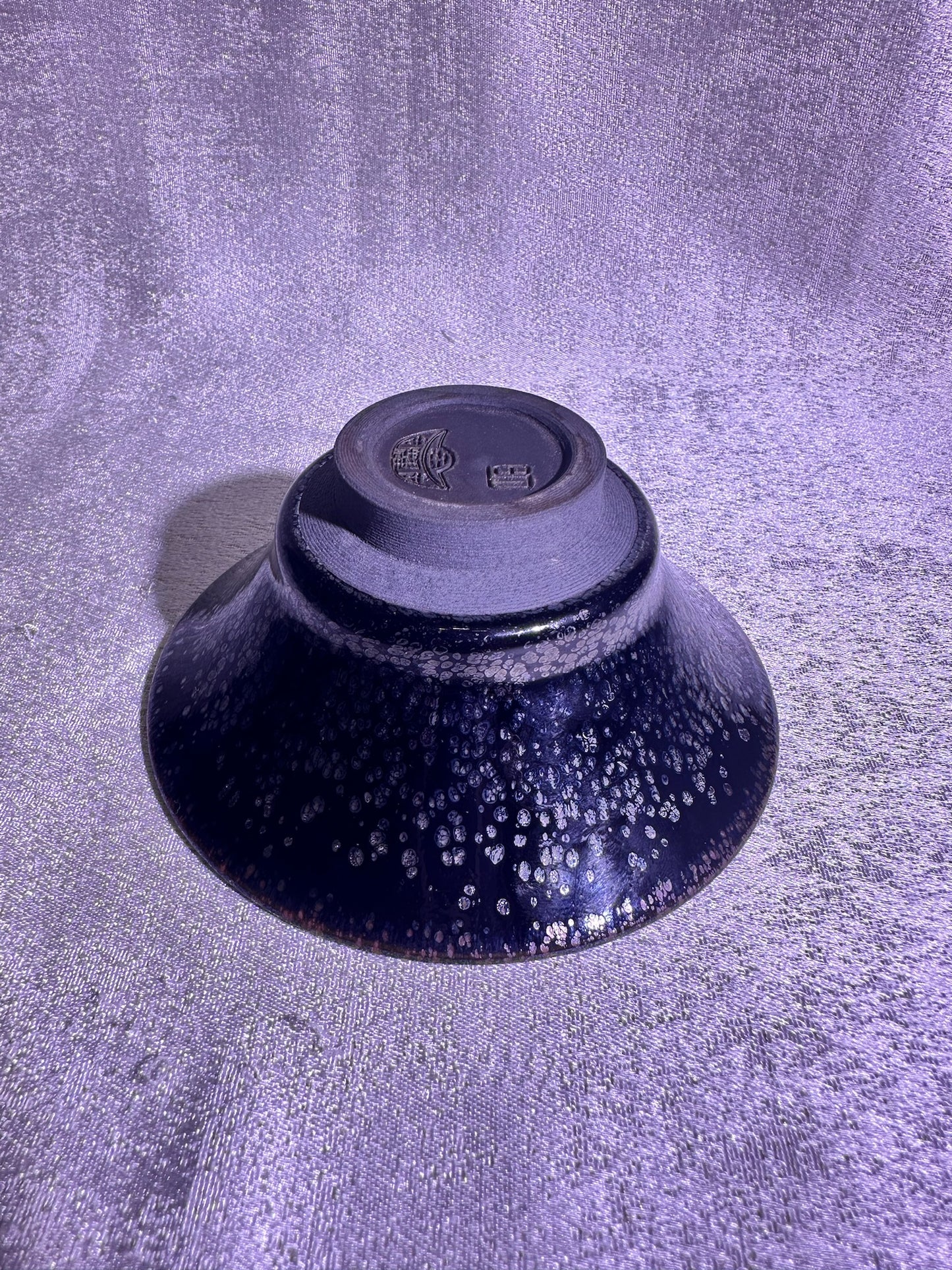 Cup23-Black gold glaze oil droplet pattern copper rim flared mouth shape cup home decoration by YeShiMing