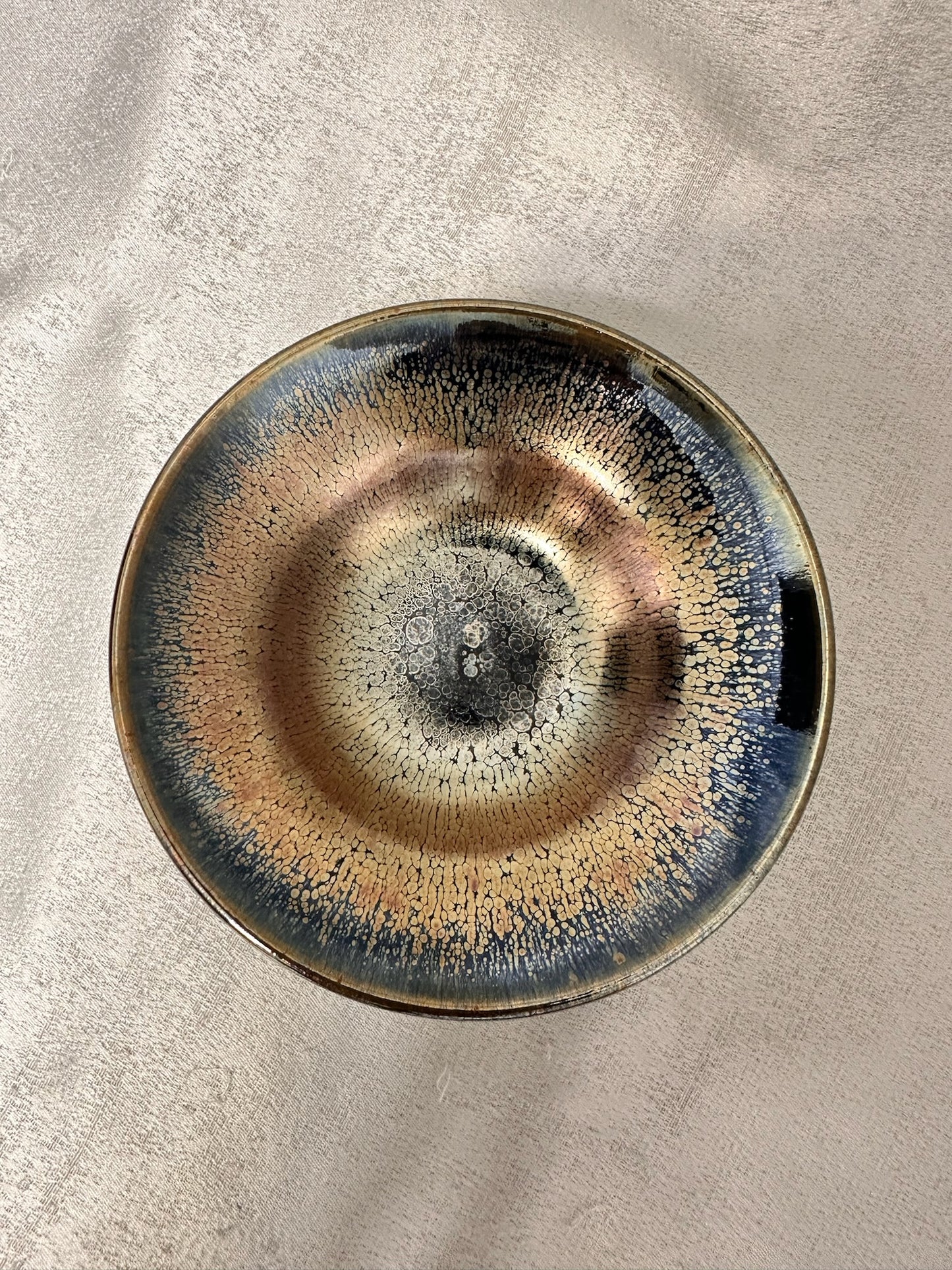 Fully glazed black gold glaze golden oil droplet pattern oil lamp shape cup